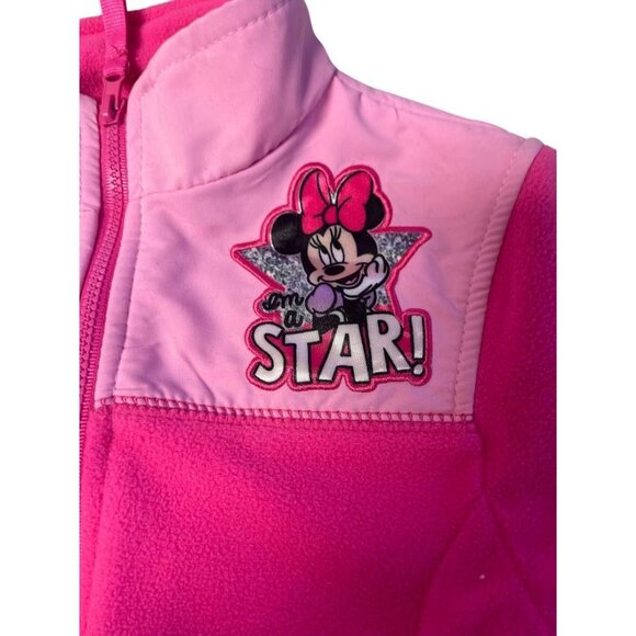 Disney Minnie Mouse Girls Fleece Jacket Full-Zip w/"Star!" Patch  - Size 4 - Picture 2 of 3